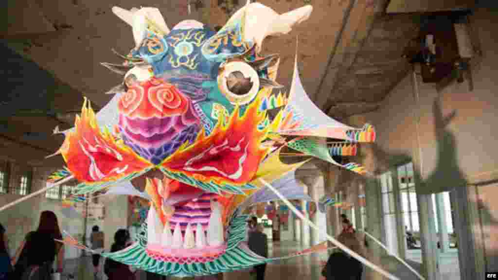 Fotografía de una de las obras del artista chino Ai Weiwei este miércoles, 24 de septiembre de 2014, en la isla de Alcatraz, en San Francisco, California (EE.UU.).