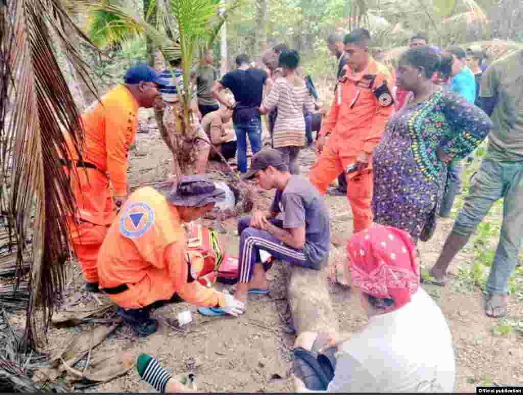 Caravana de migrantes cubanos en Panamá. Foto Servicio Nacional de Fronteras de la República de Panamá.