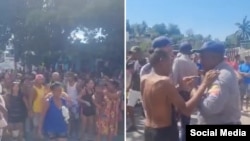 Videos en redes sociales muestran la multitudinaria manifestación en la Carretera del Morro, próxima a varios de los barios más pobres de Santiago de Cuba.