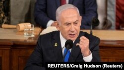 El primer ministro israelí, Benjamin Netanyahu, se dirige a una reunión conjunta del Congreso en el Capitolio de EEUU en Washington, EE.UU., el 24 de julio de 2024. REUTERS/Craig Hudson