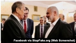 En mayo de 2022, una delegación de Hamás se reunió con Seguéi Lavrov y el líder ruso de Chechenia, Ramzán Kadyrov. (Captura de pantalla de Facebook)