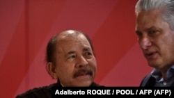 Los gobernantes de Nicaragua y Cuba, Daniel Ortega y Miguel Díaz-Canel. (Adalaberto Roque/AFP).