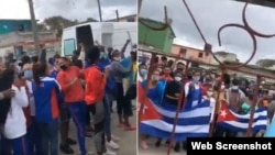 Turba procastrista hace acto de repudio a periodista Iliana Hernández frente a su vivienda.