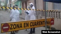Zona en cuarentena en Santiago de Cuba.