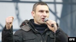 Vitali Klitscko en una de las manifestaciones en la Plaza Indepedencia de Kiev