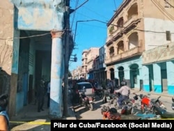 Derrumbe en la calle Monte de La Habana Vieja, el 12 de julio de 2025.