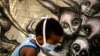 Un niño juega junto a un mural del artista Yulier P. titulado "Marcha Hacia la Oscuridad", en La Habana. (AP/Ramon Espinosa)