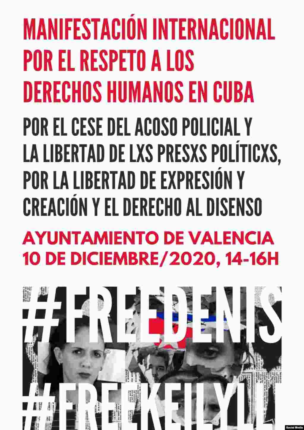 Convocatorias a manifestarse el Día de los Derechos Humanos.