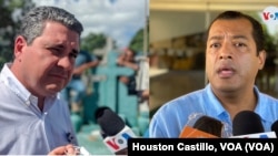 De izquierda a derecha Juan Sebastián Chamorro y Félix Maradiaga, ambos aspirantes a la presidencia de Nicaragua detenidos hace tres meses. Foto Houston Castillo, VOA.