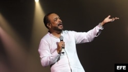 El cantante y compositor cubano Pancho Céspedes el 27 de septiembre de 2014, en La Habana (Cuba). Céspedes se reencuentra con el público de su tierra más de 20 años después de su última actuación en Cuba.