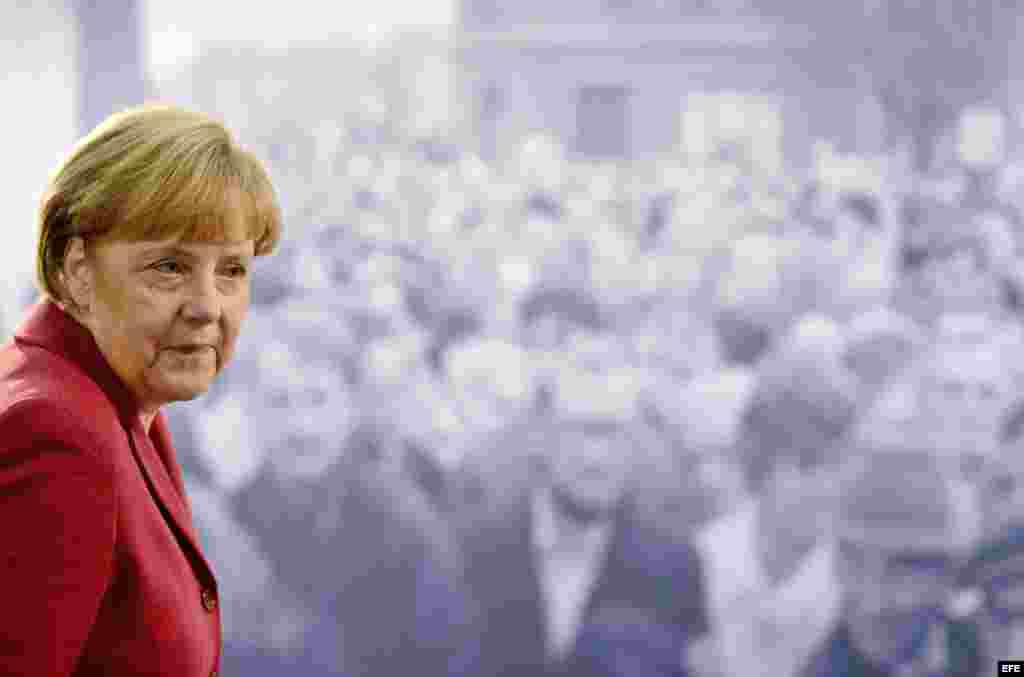 Angela Merkel en los actos por el aniversario de la caída del Muro de Berlín