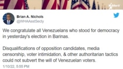 Info Martí | Estados Unidos celebró la victoria de la oposición venezolana en el estado de Barinas Info Martí | Estados Unidos celebró la victoria de la oposición venezolana en el estado de Barinas