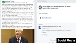 Publicaciones de Radio Asia Libre (RFA) censurados en Facebook