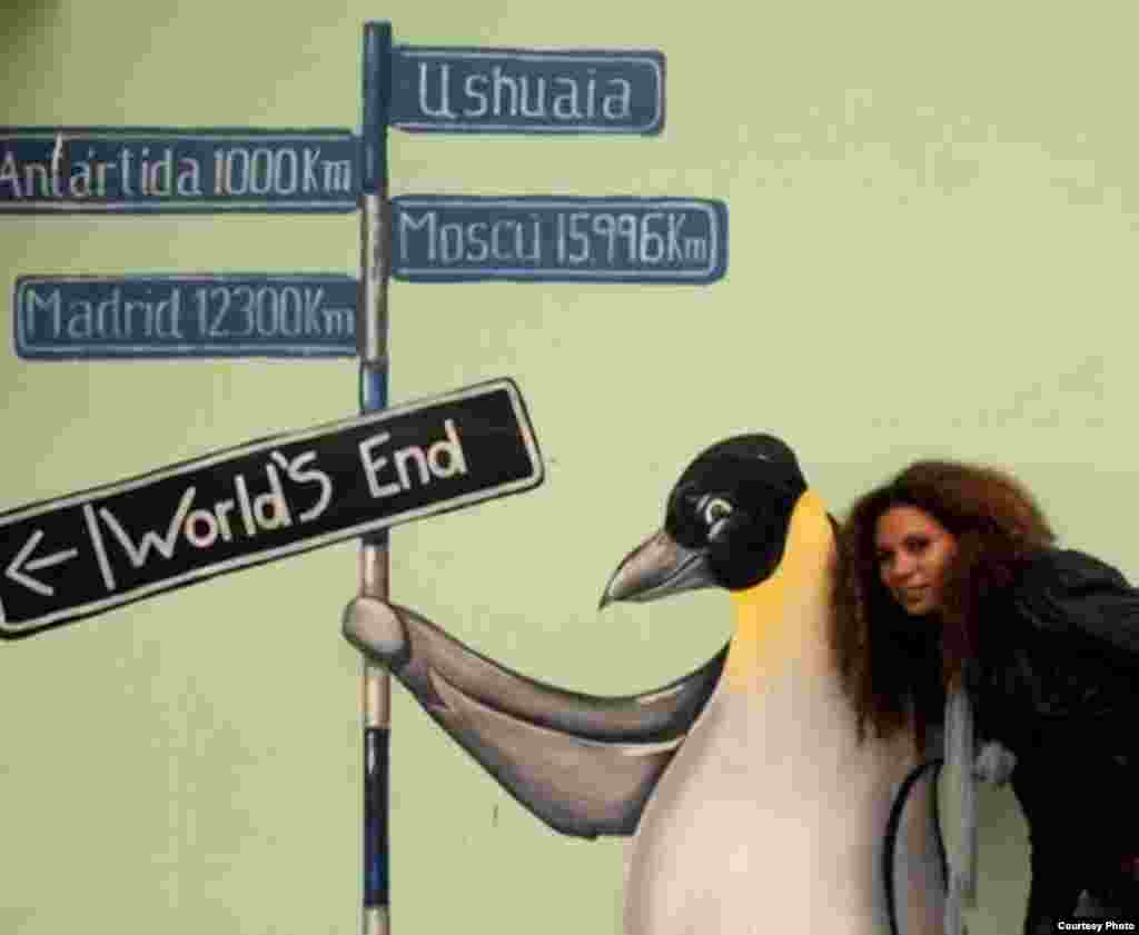 Niurka Seyfert Fernández dijo que se sintió llegar "al fin del mundo" cuando visitó Ushuaia, capital de la provincia de Tierra del Fuego, Argentina. Foto cortesía de NSF.ico. Foto cortesía de NSF.