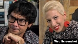 Combinación de fotografías publicadas en redes sociales de Yunior García Aguilera y Saily González Velázquez.