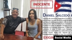Daniel Salcedo junto a su hija Mileydi, en una imagen de campaña por su liberación publicada por Prisoners Defenders.