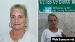 En la composición, las Damas de Blanco Marieta Martínez (izq.) y Lourdes Esquivel.