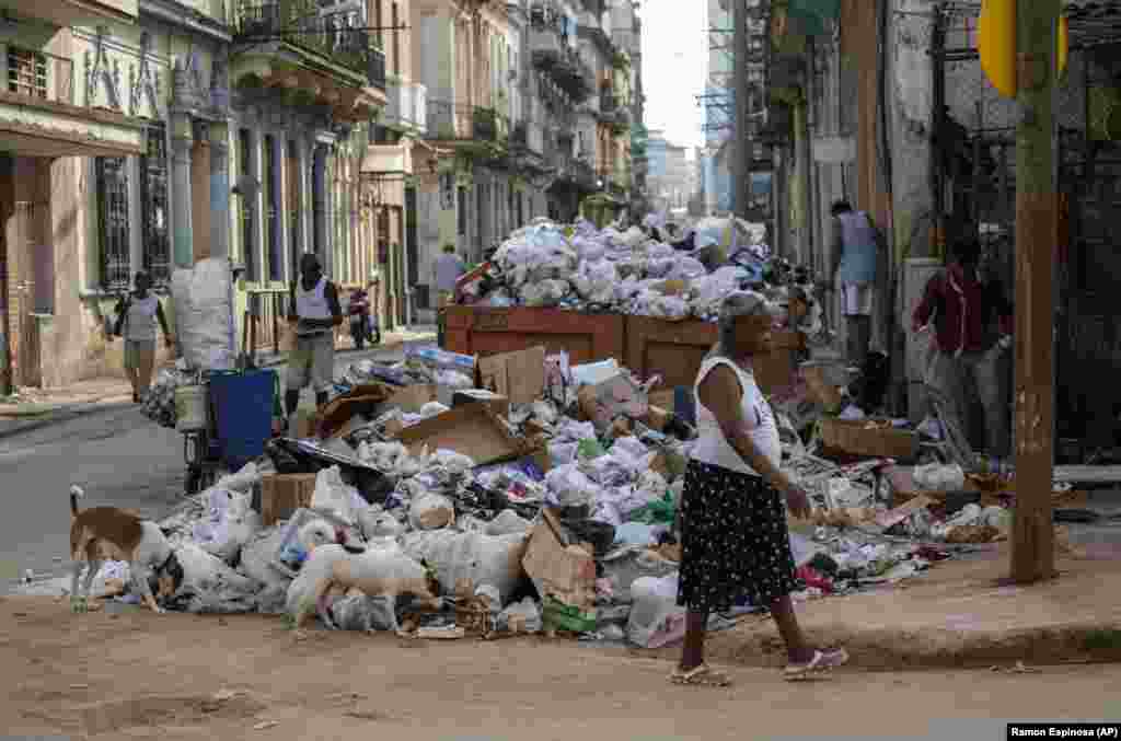 Montones de desperdicios se acumulan en las calles de la capital cubana, donde pueden permanecer durante semanas sin ser recogidos. 