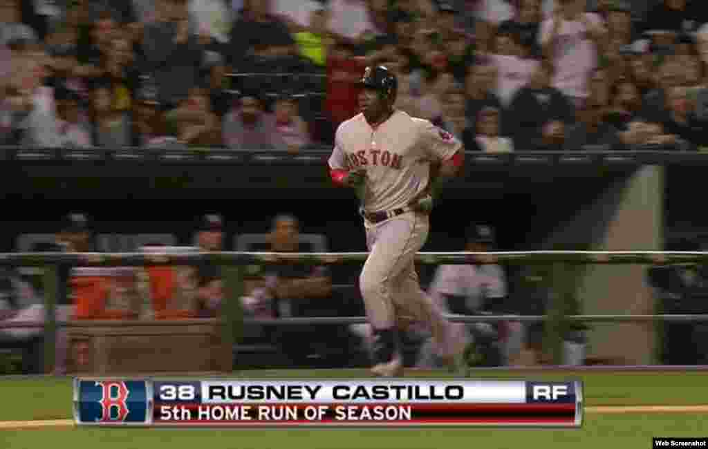 Rusney Castillo, jardinero derecho de los Medias Rojas de Boston.
