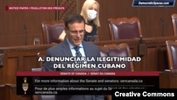 El senador del Partido Conservador de Canadá, Leo Housakos, uno de los legisladores que sostuvo un encuentro el jueves con Orlando Gutiérrez Boronat, coordinador de la Asamblea de la Resistencia Cubana.