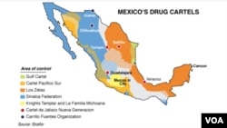Los cárteles de la droga en México.