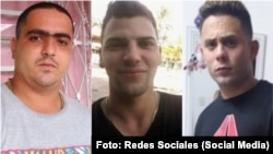 Presos políticos Aleandry Lechuga Junco, Denis Hernández Ramírez y Víctor Alejandro Painceira Rodríguez