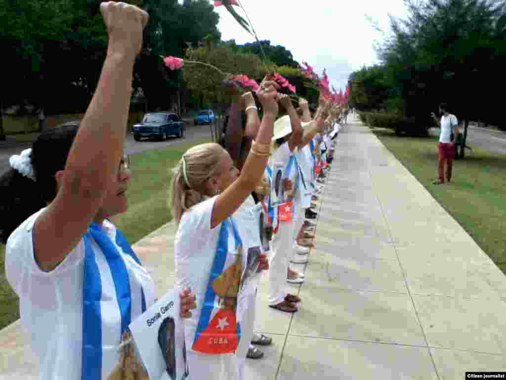  Damas de Blanco marchan por 5ta Avenida