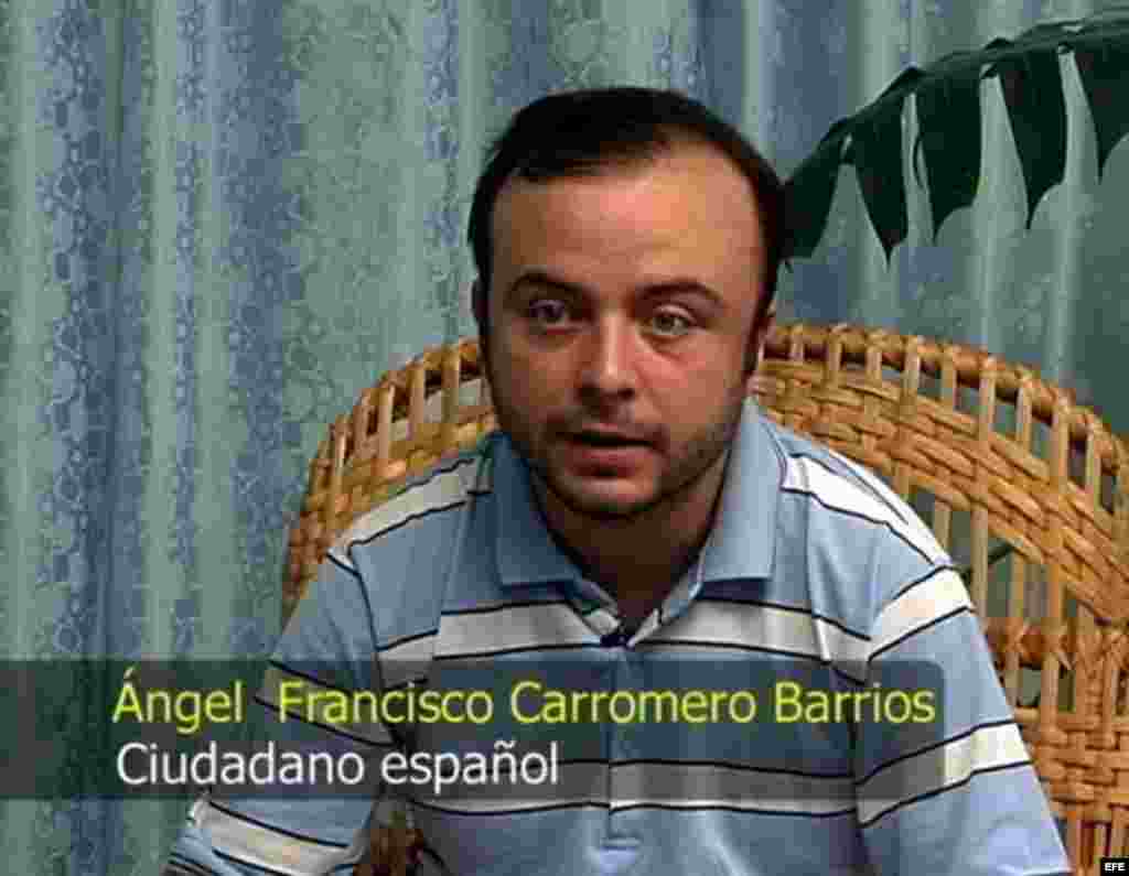 Imagen tomada de un vídeo y suministrada por el Gobierno cubano el  lunes 30 de julio de 2012, en la que aparece el español Ángel Carromero.