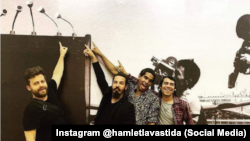 De izq. a der. los artistas cubanos Leandro Feal, Chino Novo, Otero Alcántara y Hamlet Lavastida.