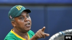 Rey Vicente Anglada cuando dirigía al equipo panameño de Bocas del Toro.