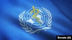 La bandera de la Organización Mundial de la Salud.