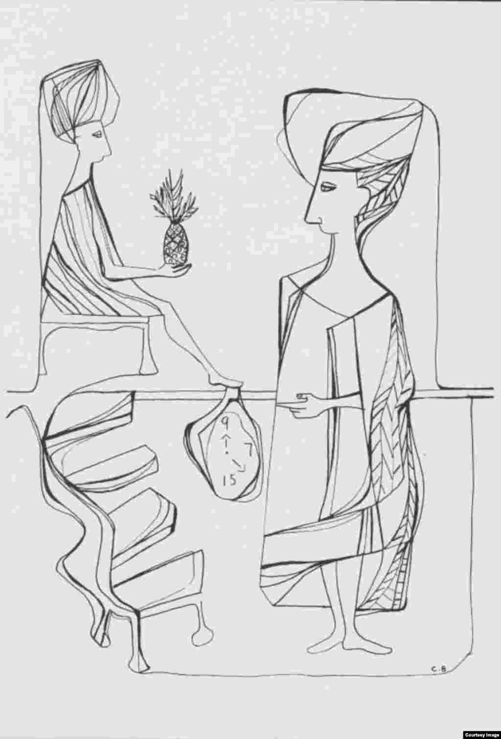 Dibujos de Cundo Bermúdez para el cuaderno Mañas de la poesía.  